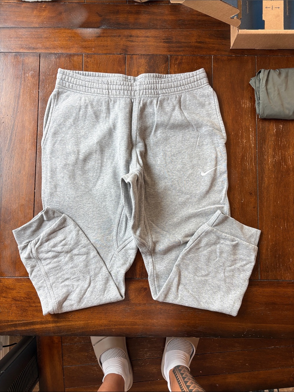 Nike Mens Light Gray Fleece Joggers